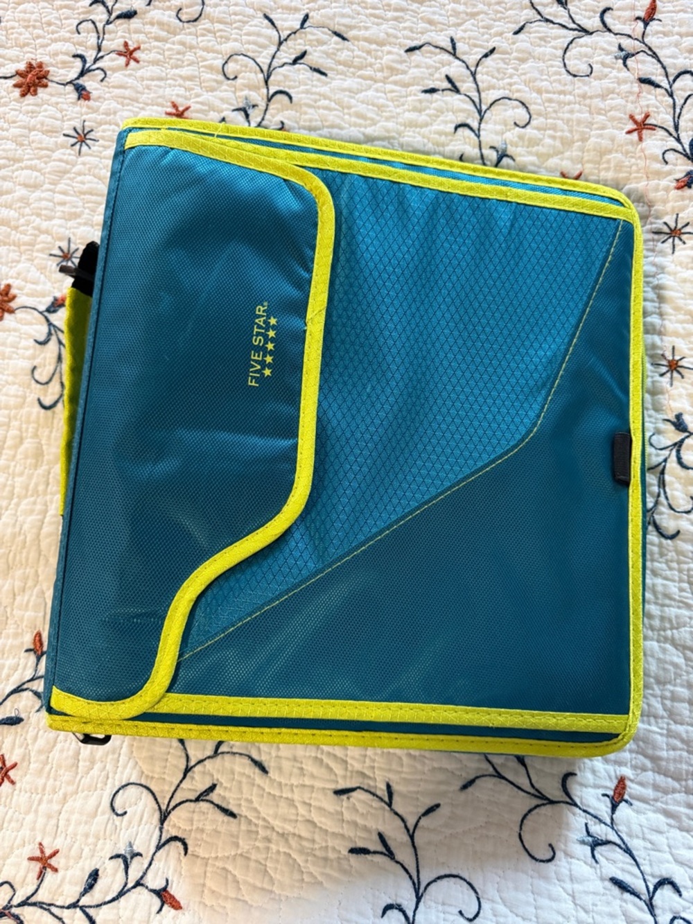 Five Star Teal Binder Organizer with Lime Trim
